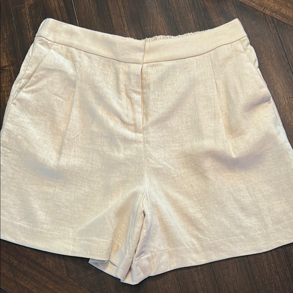 J. Crew Women's Cream Linen Shorts